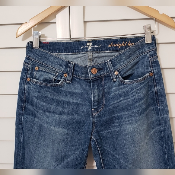 7 For all Mankind Women's Straight Leg Mid Rise Jeans Size 26 - Picture 3 of 14